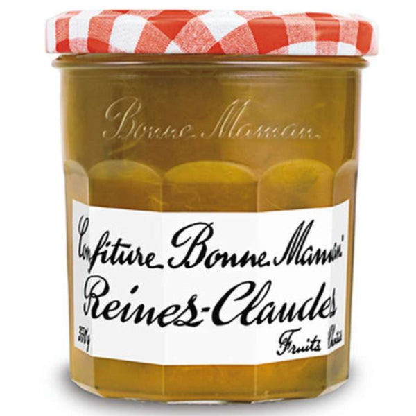 A traditional French plum jam made from Reine Claude plums, known for their sweet and subtly honeyed flavor