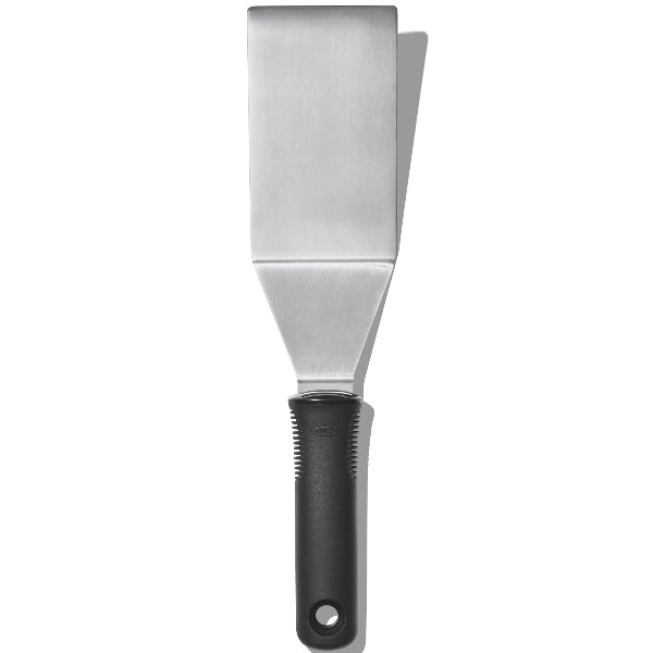Restaurant-style turner with a sleek black and silver design and comfortable Good Grips handle for effortless flipping.