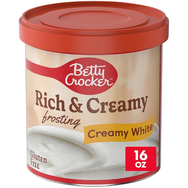 Smooth and creamy white frosting, perfect for decorating cakes, cupcakes, and sweet treats.