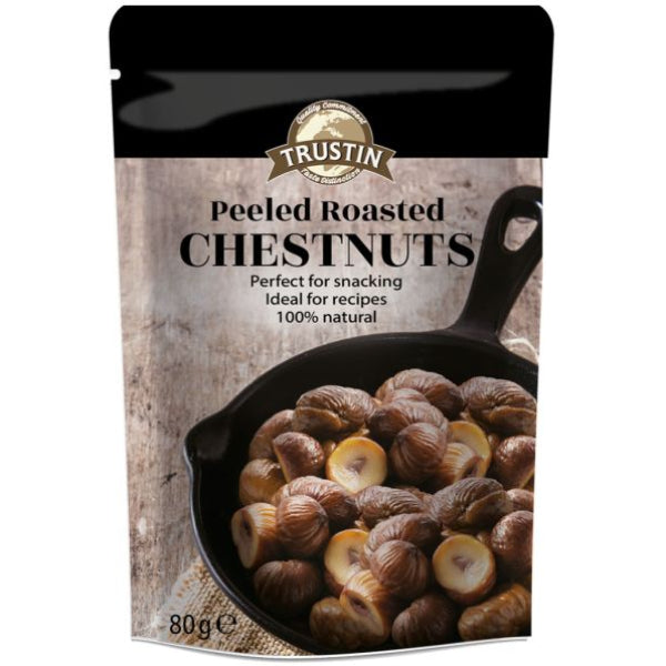 Snack-size Trustin peeled roasted chestnuts, 80 g of ready-to-eat nutty goodness