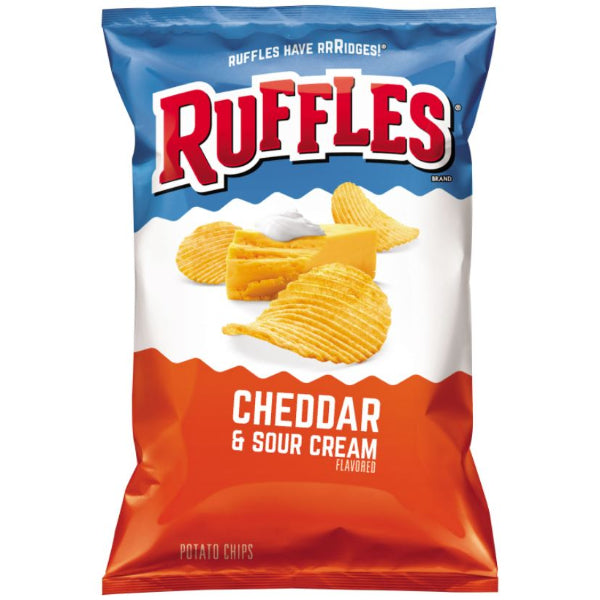 Rich cheddar cheese and tangy sour cream come together on perfectly crispy, ridged chips.