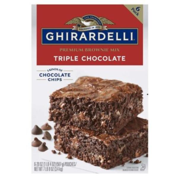 Ghirardelli Triple Chocolate Brownie Mix, 120 oz 6 Pouches