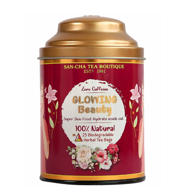 Delicate herbal tea blend crafted to support radiant skin and overall wellness.