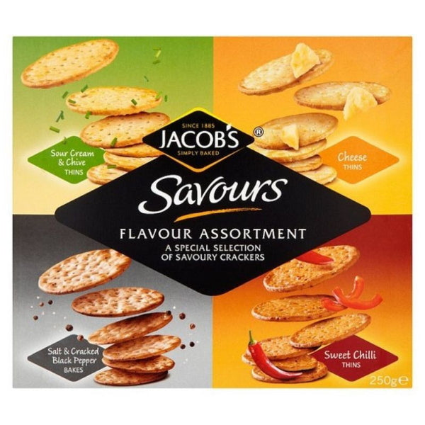 A tasty mix of Jacob’s savoury crackers, ideal for snacking or pairing with cheese and dips.