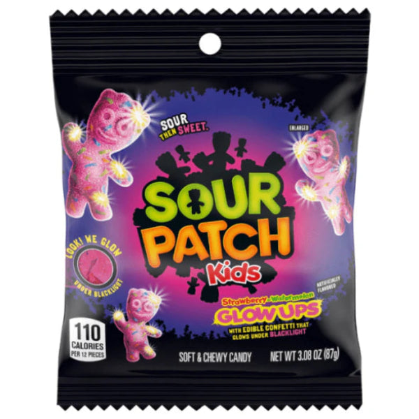 Packs a tangy-then-sweet punch in colorful, chewy candies that glow with fun and flavor.