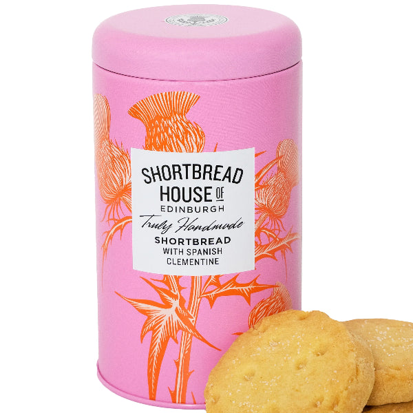 Buttery shortbread infused with Spanish clementine, in a festive 140 g tin