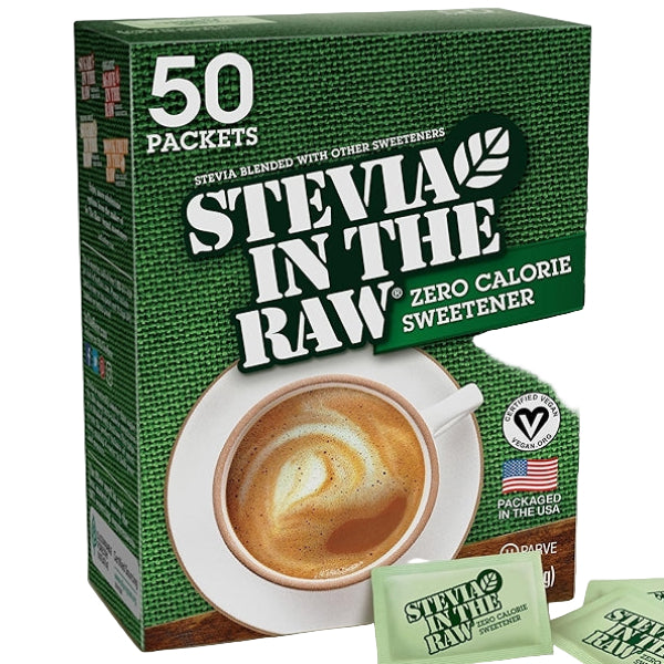 A natural, zero-calorie sweetener made from stevia leaves, perfect for sweetening beverages and recipes without sugar.