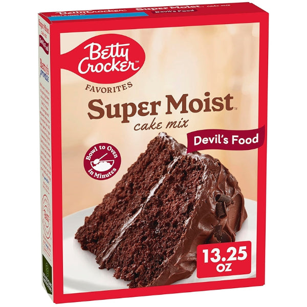 Rich and moist devil’s food cake mix, perfect for indulgent chocolate desserts.