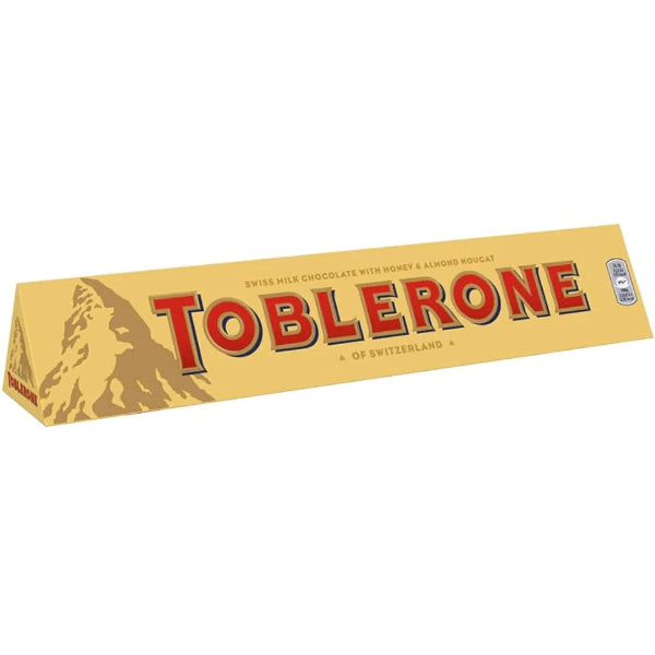 Classic Toblerone milk chocolate, 340 g of smooth chocolate with signature honey and almond nougat