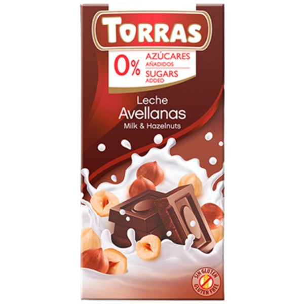 A smooth, sugar-free milk chocolate bar infused with crunchy hazelnuts and sweetened with maltitol
