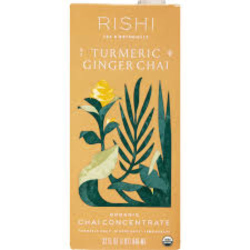 Blends warming turmeric, zesty ginger, and aromatic spices for a rich, soothing chai experience.