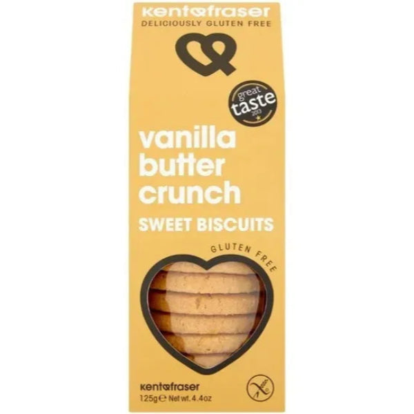 Gluten-free, buttery biscuits with a delicate vanilla crunch.