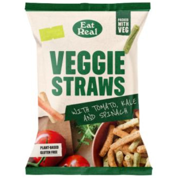 Crunchy veggie straws made with tomato, kale & spinach, lightly salted for a guilt-free snack.