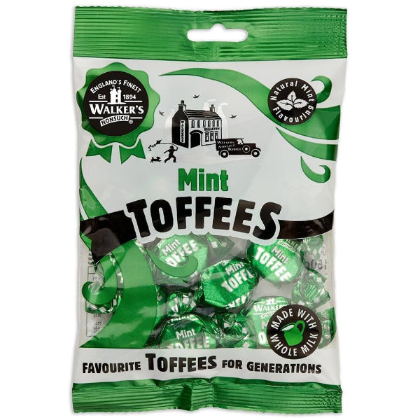 Smooth mint-flavored toffees, individually wrapped.