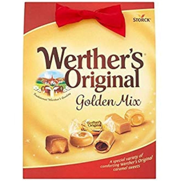 An elegant assortment of classic Werther’s caramels with silky, creamy and chewy textures, all in one golden giftable box.