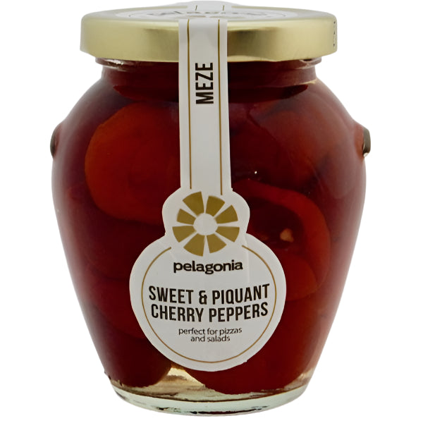 Sweet and tangy whole cherry peppers, perfect for snacking or stuffing.