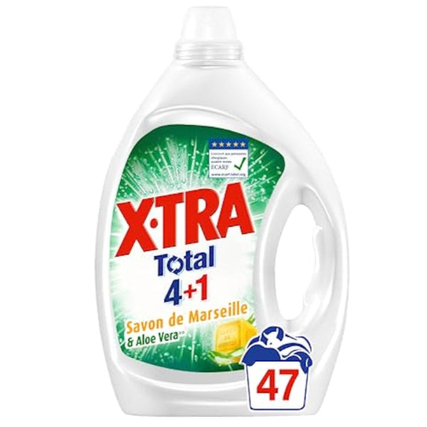 Gentle yet effective detergent enriched with traditional Marseille soap and soothing aloe vera