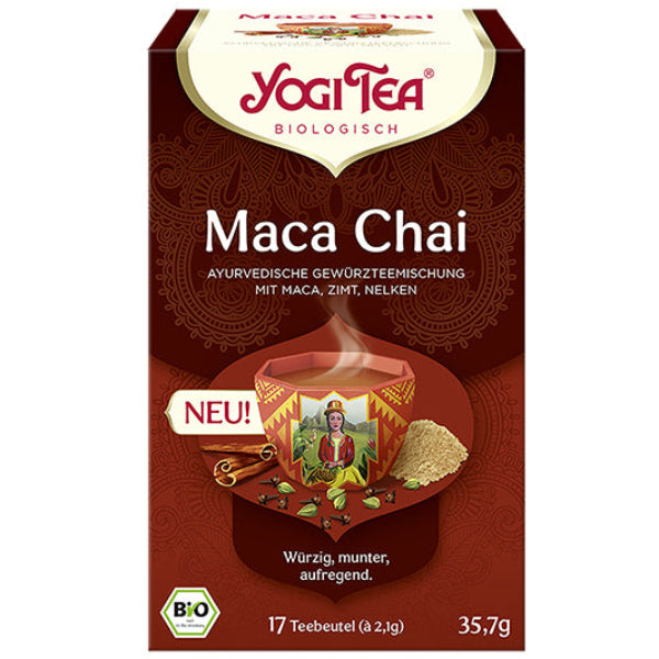 A warming, spiced chai blend with organic maca root, crafted to support energy, vitality, and overall wellness.