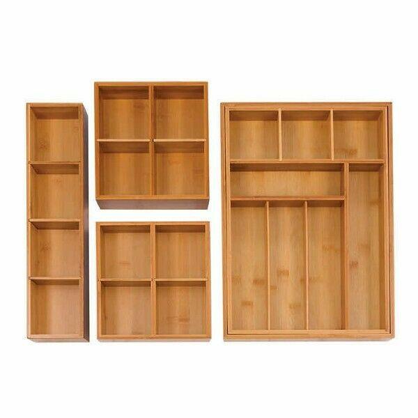 Seville C. Cutlery Drawer Tray Bamboo, 4 pcs