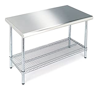 Seville C. Work Table Stainless Steel + Wheels 60 x126 x 100