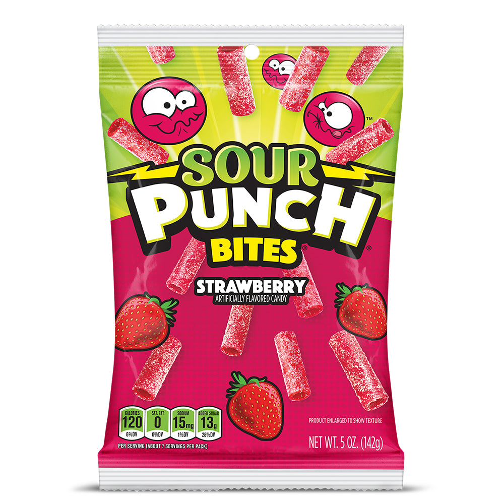 Sour Punch Bites Strawberry Candy, 142 g