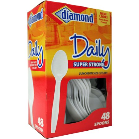 Diamond Heavy Duty Plastic Spoons, 48 ct