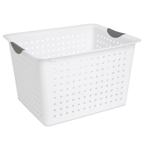 Sterilite Ultra Basket White, 40L x 25W x 33H cm