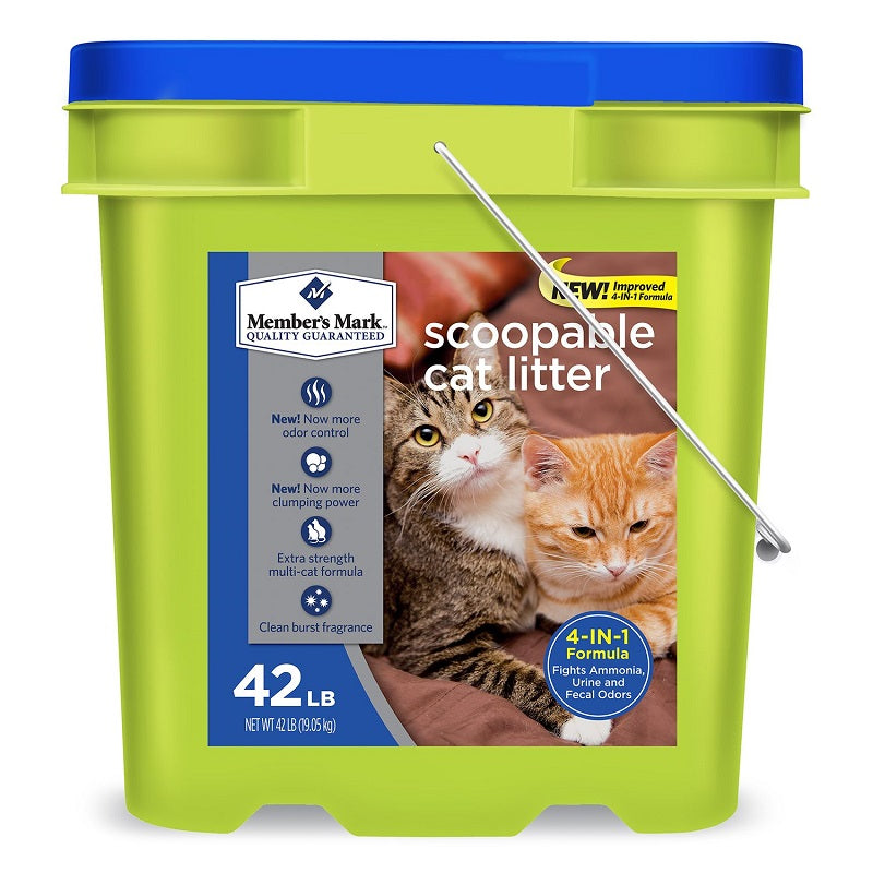 Member's Mark 4-in-1 Formula Scoopable Cat Litter, 42 lb