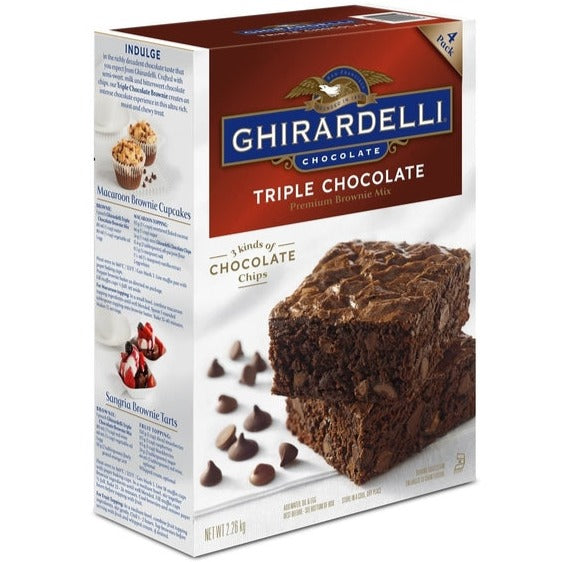 Ghirardelli Triple Chocolate Brownie Mix, 120 oz 6 Pouches