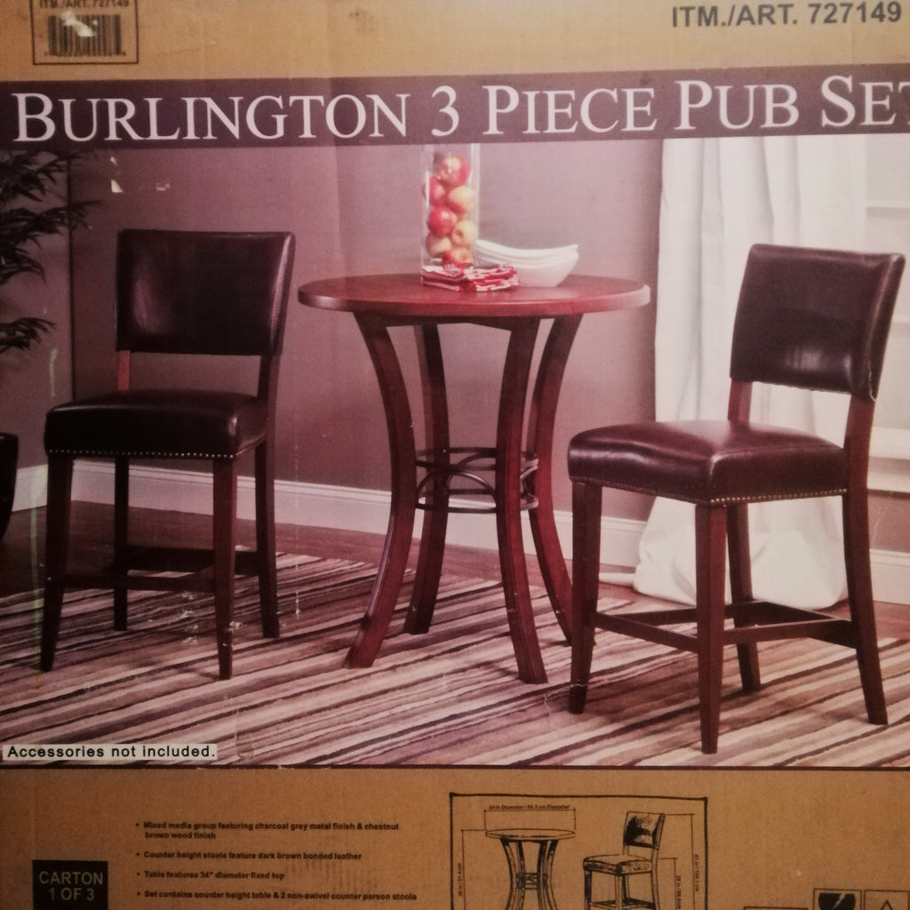 Burlington Table + Chairs Set, 3 pcs