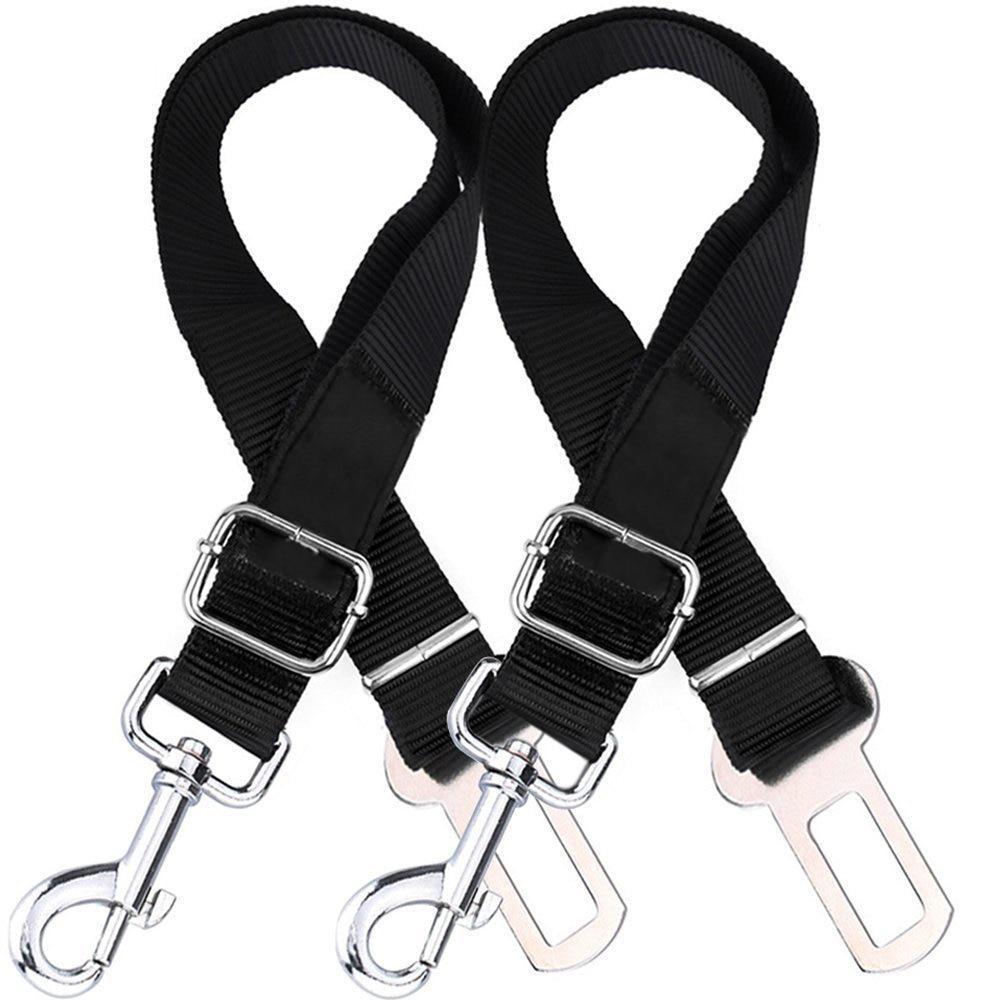 2 Pack Dog Harness Car SUV Seatbelt Connector Restrain Adjustable Tether