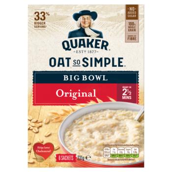 Quaker Oats Big Bowl Original, 6 Sachet