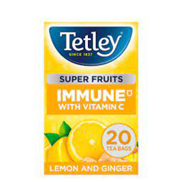 Tetley Super Fruits Lemon & Ginger, 20 ct