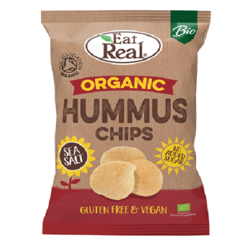 Eat Real Organic Vegan Hummus Sea Salt Chips, 100 g