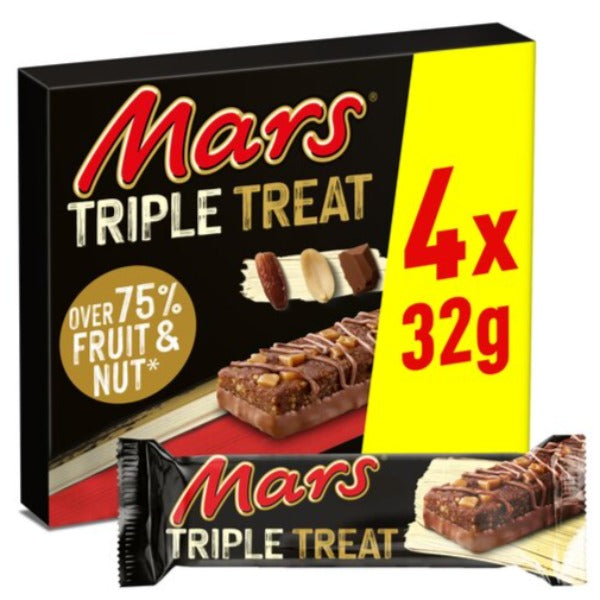 Mars Triple Treat Fruit&Nut Bars, 4x 32 g