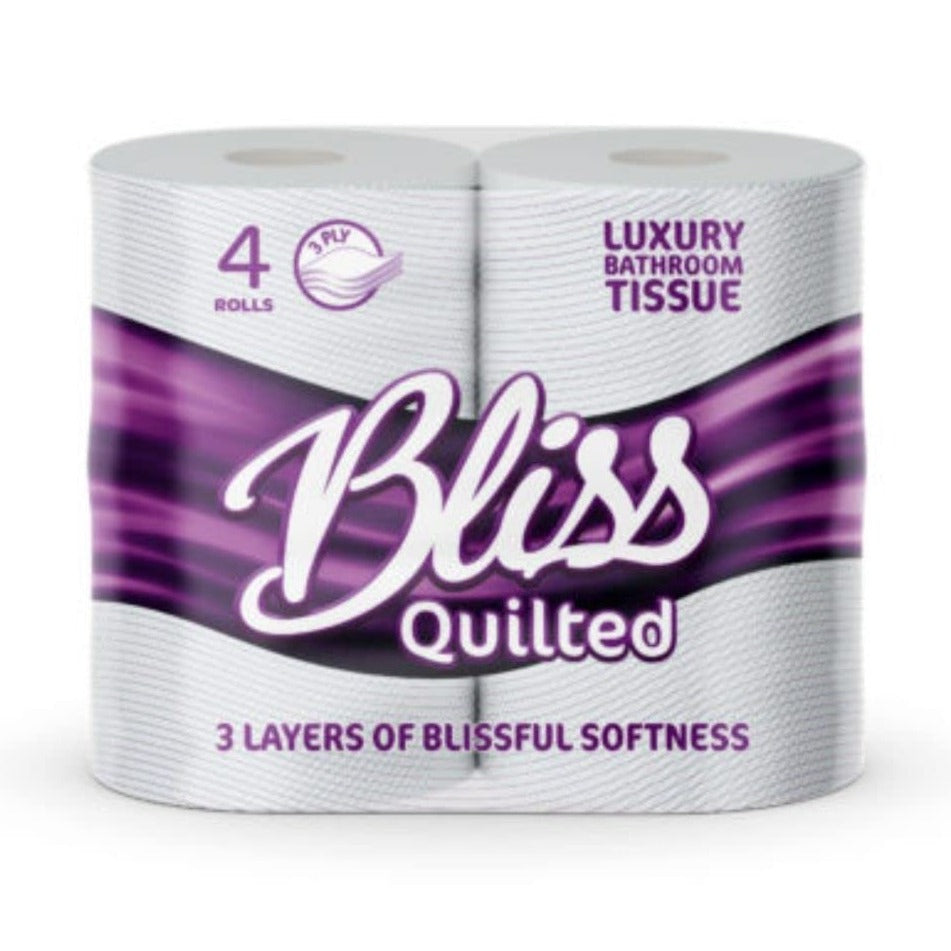 Bliss Quilted Toilet Rolls 3Ply, 18 Rolls