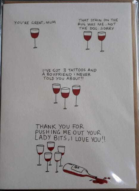 Ohh Deer Gift Card, Quirky Wine - Mother's Day