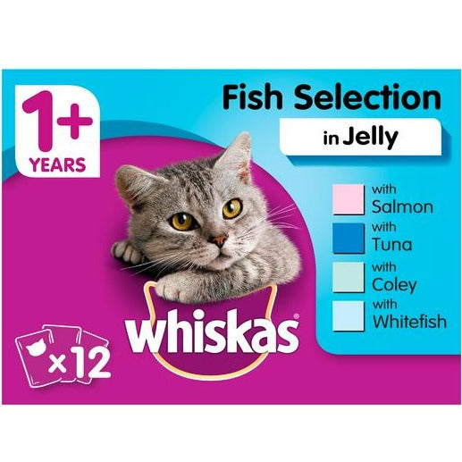 Whiskas Wet Cat Food Pouches Fish 12x 100g