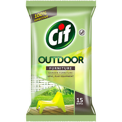 Cif Outdoor Furniture Wipes, 15 ct