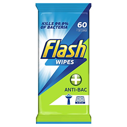 Flash Cleaning Wipes Anti Bact Large, 60 ct