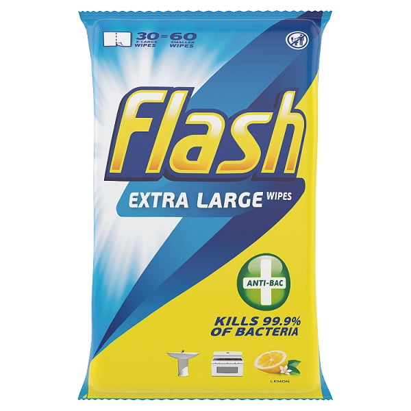 Flash Cleaning Wipes Anti Bact Lemon, 48 ct