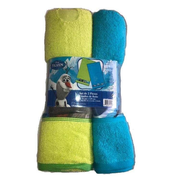 Disney Kids Towel Frozen Green/Blue, 2 Pk / 71 x 129 cm