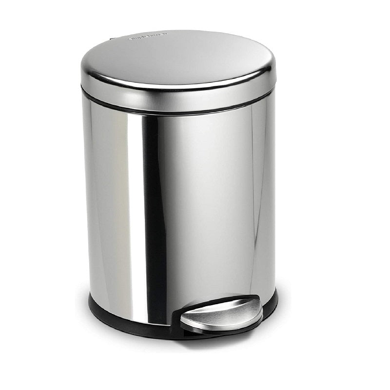 Simple Human Round Pedal Bin Brushd Steel, 4.5L