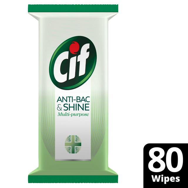 Cif Anti Bact & Shine Disinfectant Wipes 80ct