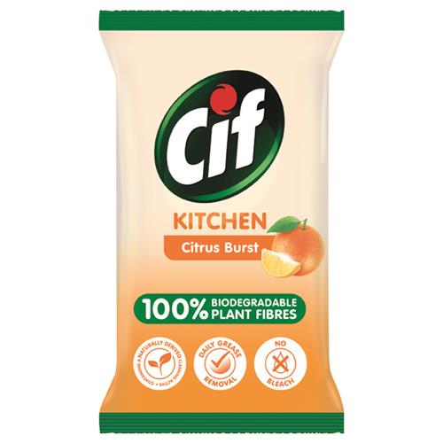 Cif Bio Kitchen Wipes Citrus Burst, 80 ct