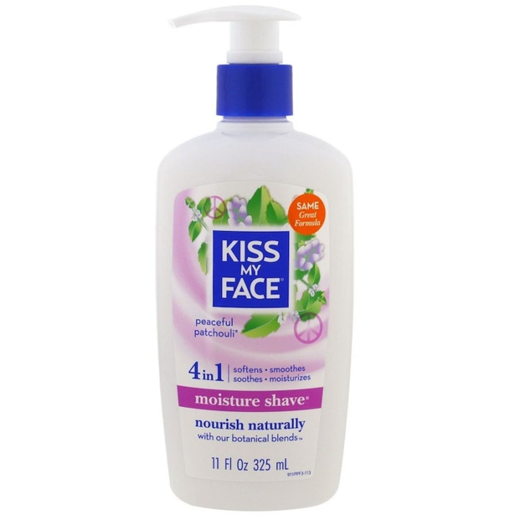 Kiss My Face, 4-in-1 Moisture Shave, Peacful Patchouli, 11 oz
