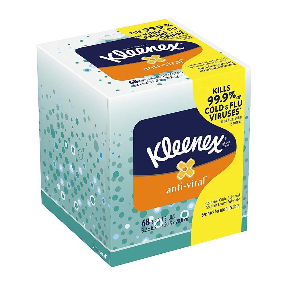 Kleenex Anti-Viral Facial 68 Tissues, 10 Pk