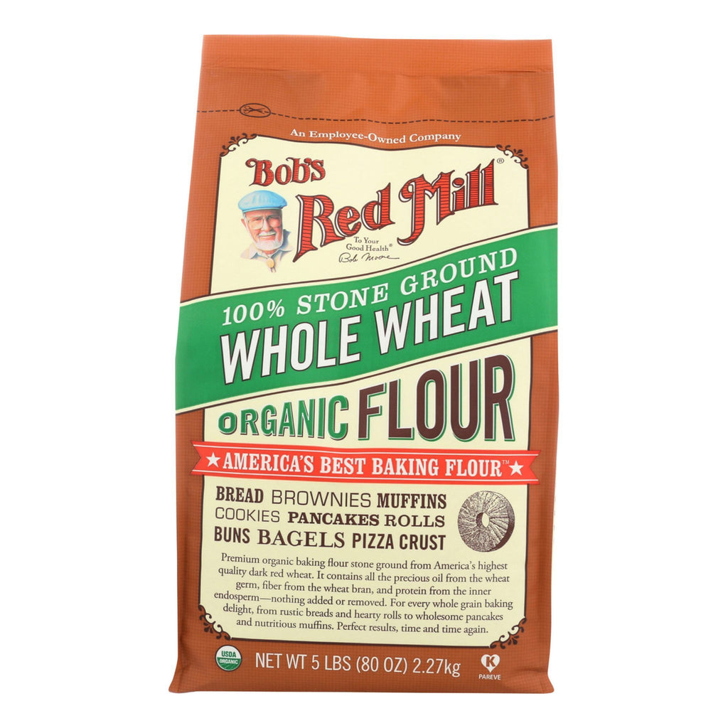 Bob's Red Mill, Organic Whole Wheat Flour, 5 lb