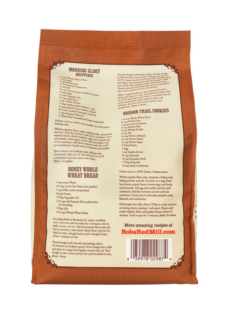 Bob's Red Mill, Organic Whole Wheat Flour, 5 lb