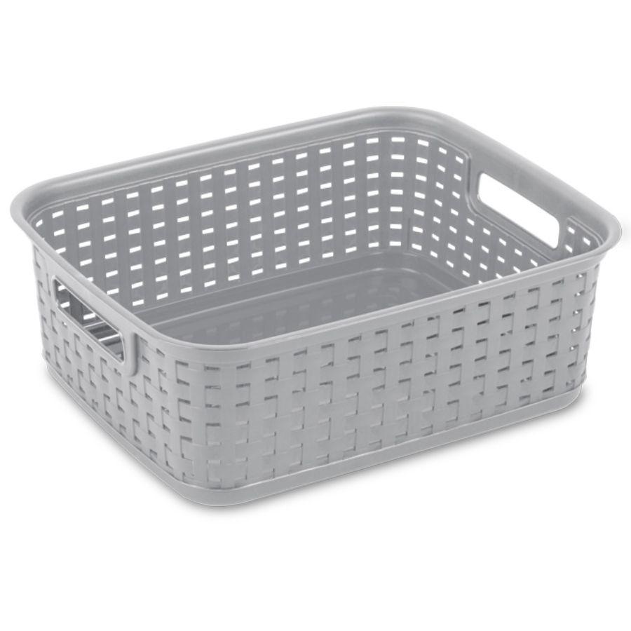 Sterilite Short Weave Basket, Grey